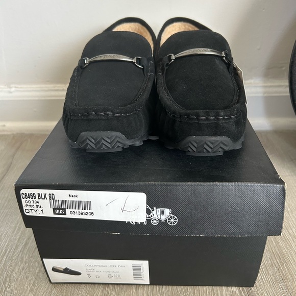Coach Black Suede Leather Loafers - Picture 7 of 7